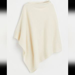Gorgeous cashmere asymmetrical cream poncho, Brand new